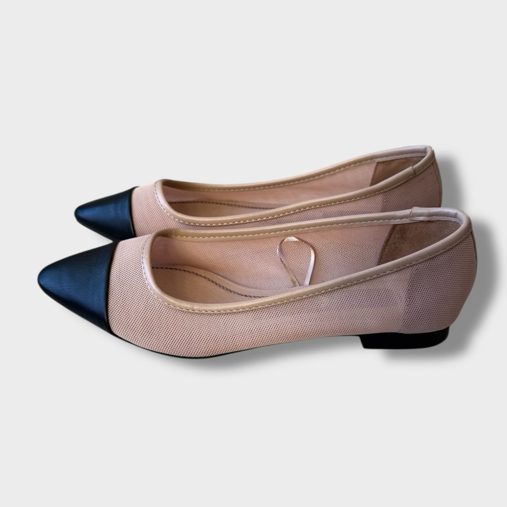 ZARA Capped Toe Mesh Ballet Flats - Picture 6 of 10